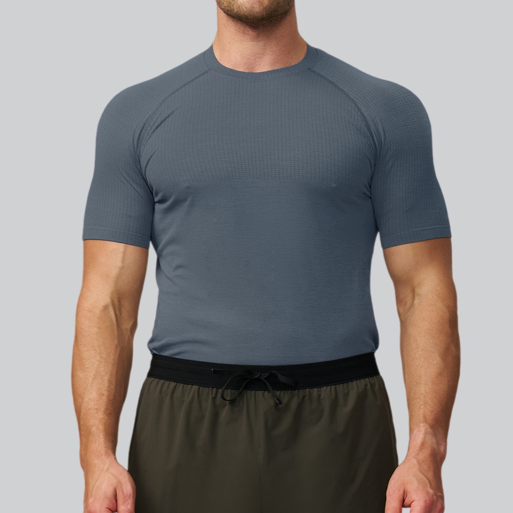 Sports Equipment Logos - Kaos Olahraga Pria Warna Solid, Kaos
