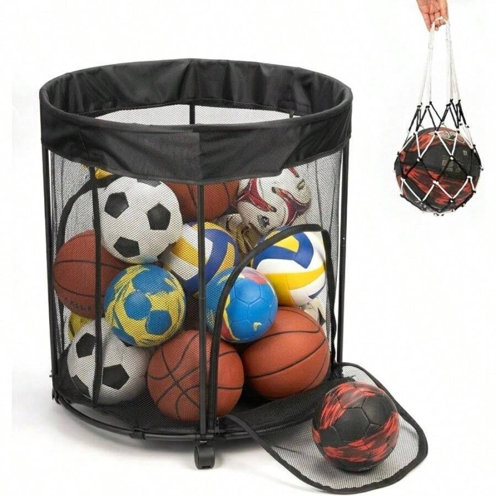 Troli Penyimpanan Bola Beroda  - Sports Equipment Cart On Wheels ulasan dan harga